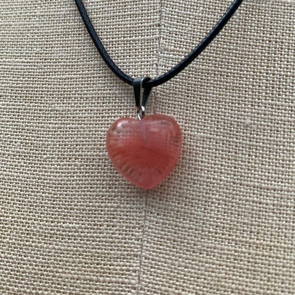 Handmade Genuine Stone Heart Amulet Necklace - Picture 2 of 10